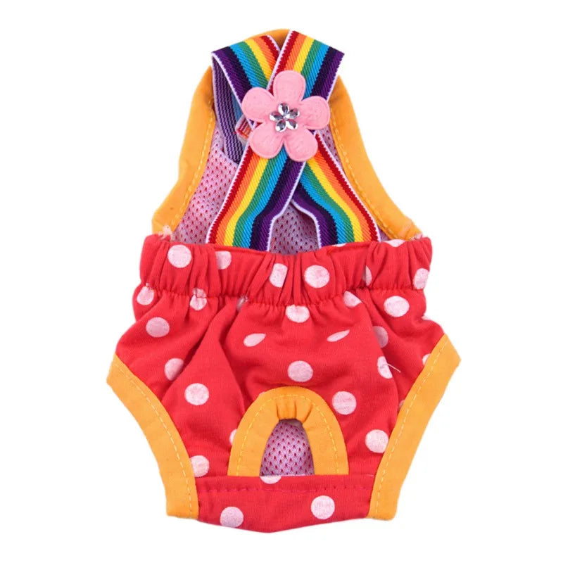 Culotte hygiénique pour chienne – Culotte menstruelle pour petite et moyenne femelle – Motif à pois