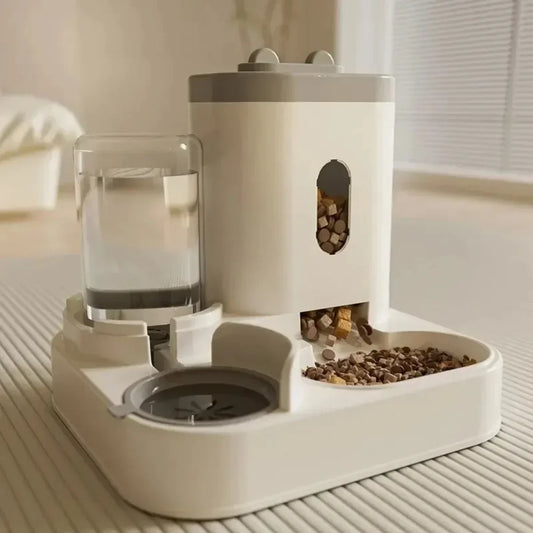 Distributeur automatique de nourriture pour chiens et chats avec fontaine à eau, grande capacité, conteneur de stockage de nourriture pour animaux de compagnie, accessoires pour chiots et animaux de compagnie